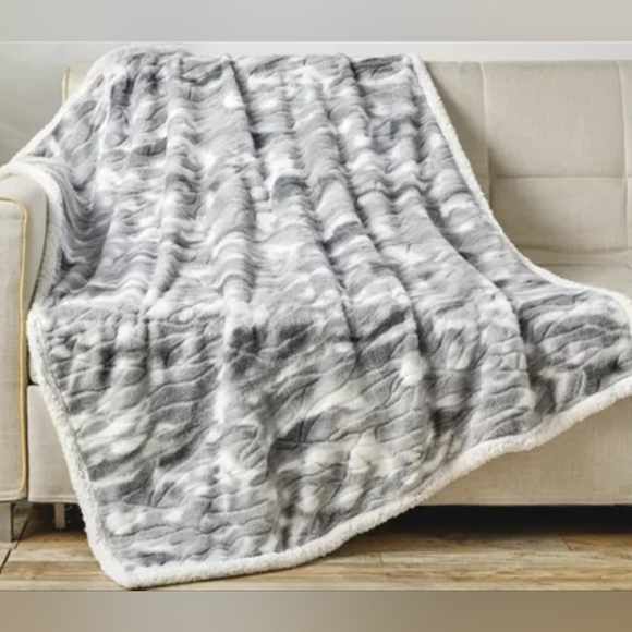 Noble House Alaska Sheradian Luxury Faux Fur Sherpa Throw - Picture 2 of 4